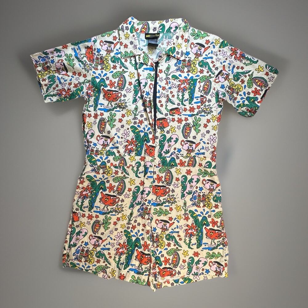 Nooworks Handmade California Whimsical Print Romper Large Cotton -678